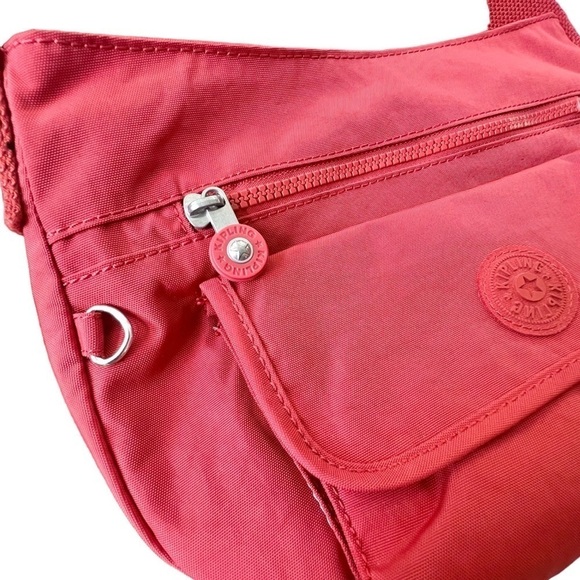 Kipling Coral Crossbody Bag Adjustable Strap Multiple Compartments Like New - Picture 12 of 14